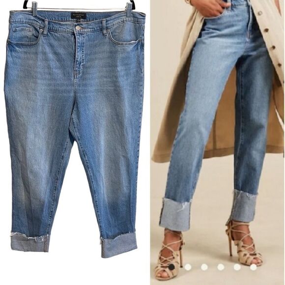 Banana Republic- Slouch Jean with Raw Hems and Wide Cuffs Jeans women's, 18 Tall - Picture 12 of 13